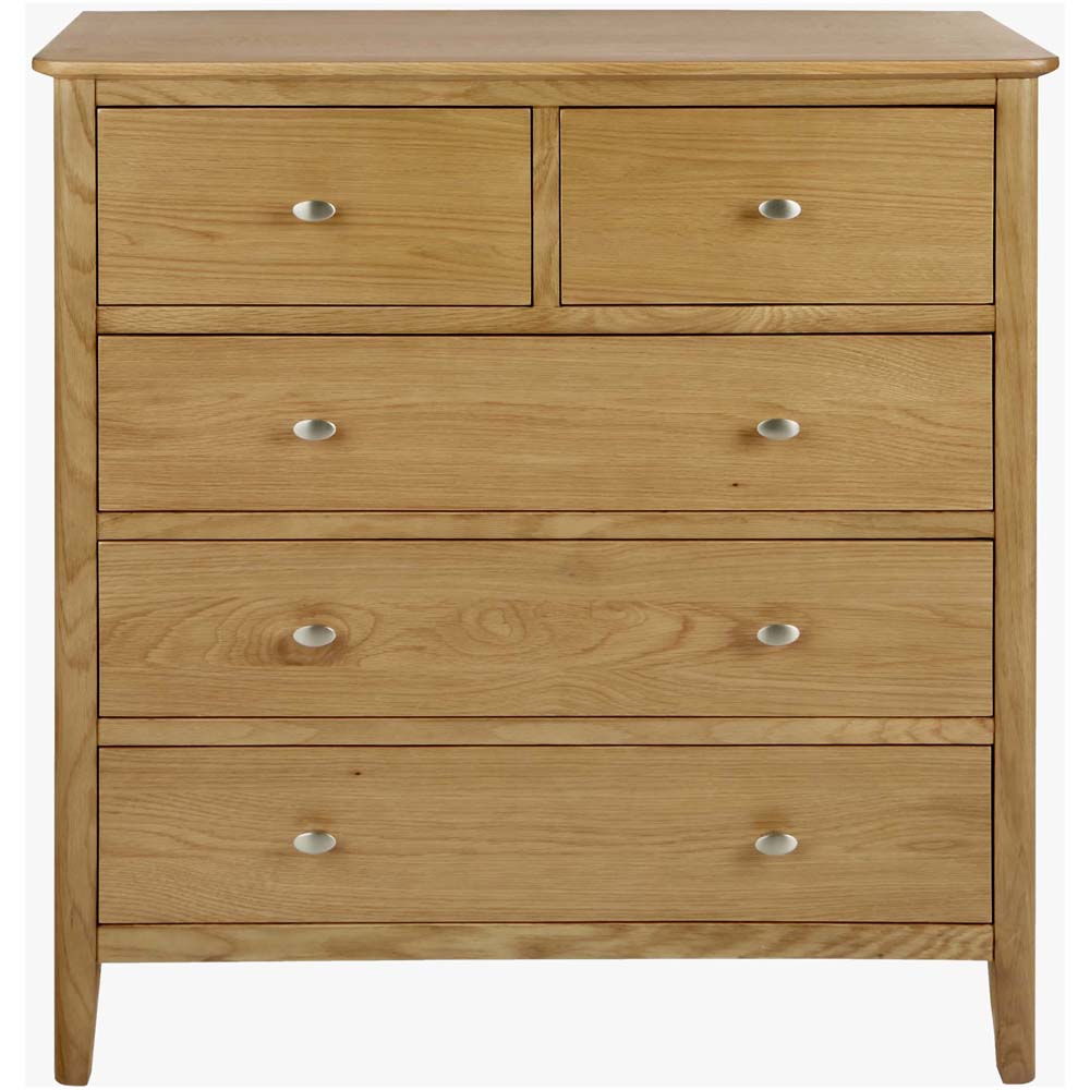 Bexley 2 + 3 Drawer Chest - 2 + 3 Drawer Chest Oak