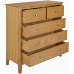 Bexley 2 + 3 Drawer Chest - 2 + 3 Drawer Chest Oak