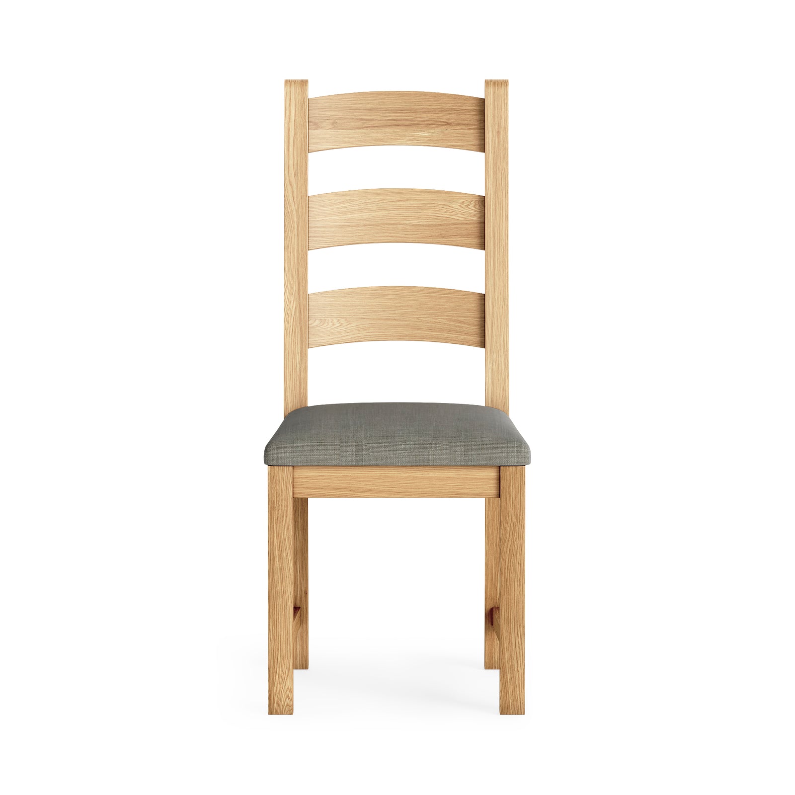 Navarre Pair of Grey Ladderback Dining Chairs - Ladder Dining Chair - Pair Oak / Grey Fabric Sterling Home 4