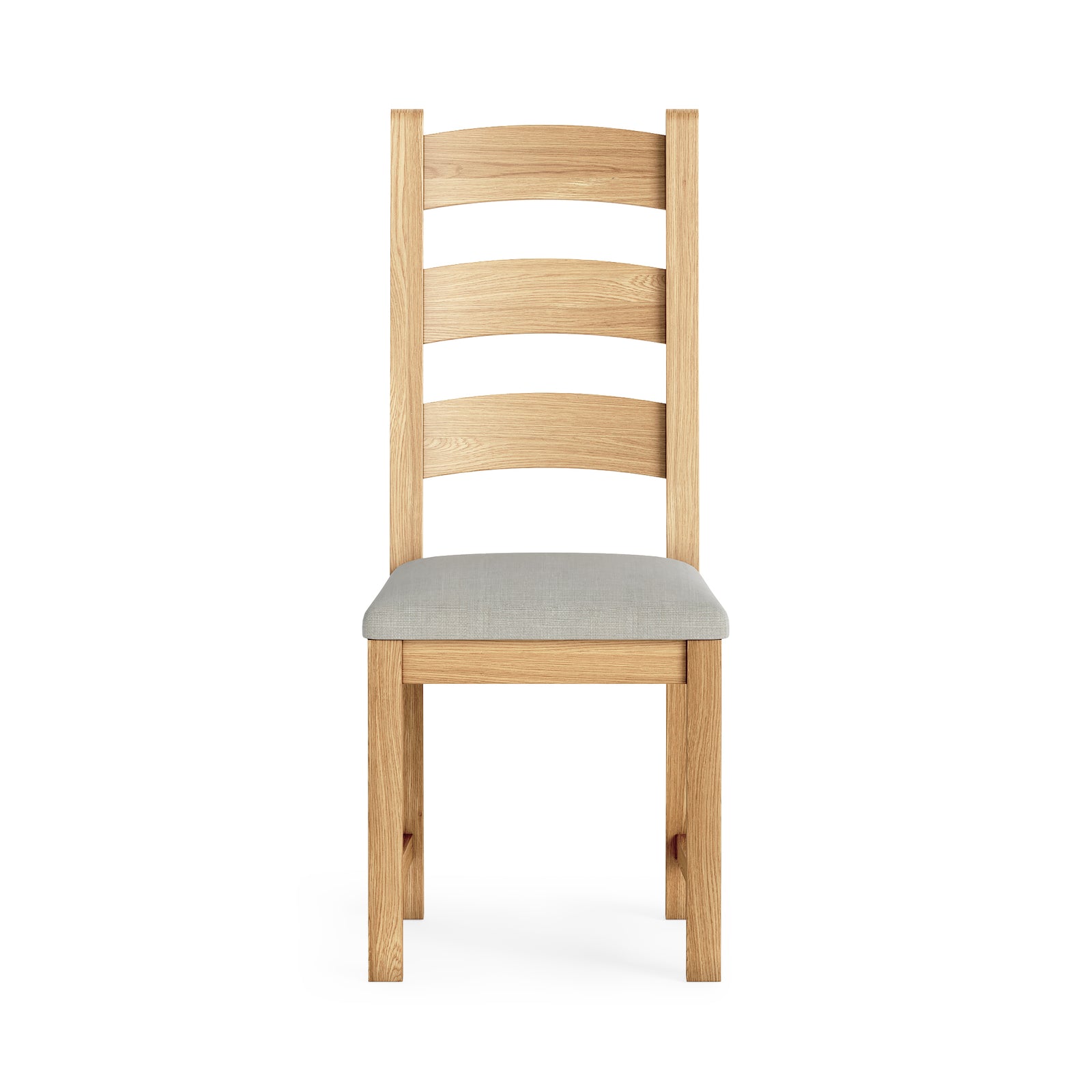 Navarre Pair of Beige Ladderback Dining Chairs - Ladder Dining Chair - Pair Oak / Beige Fabric Sterling Home 4