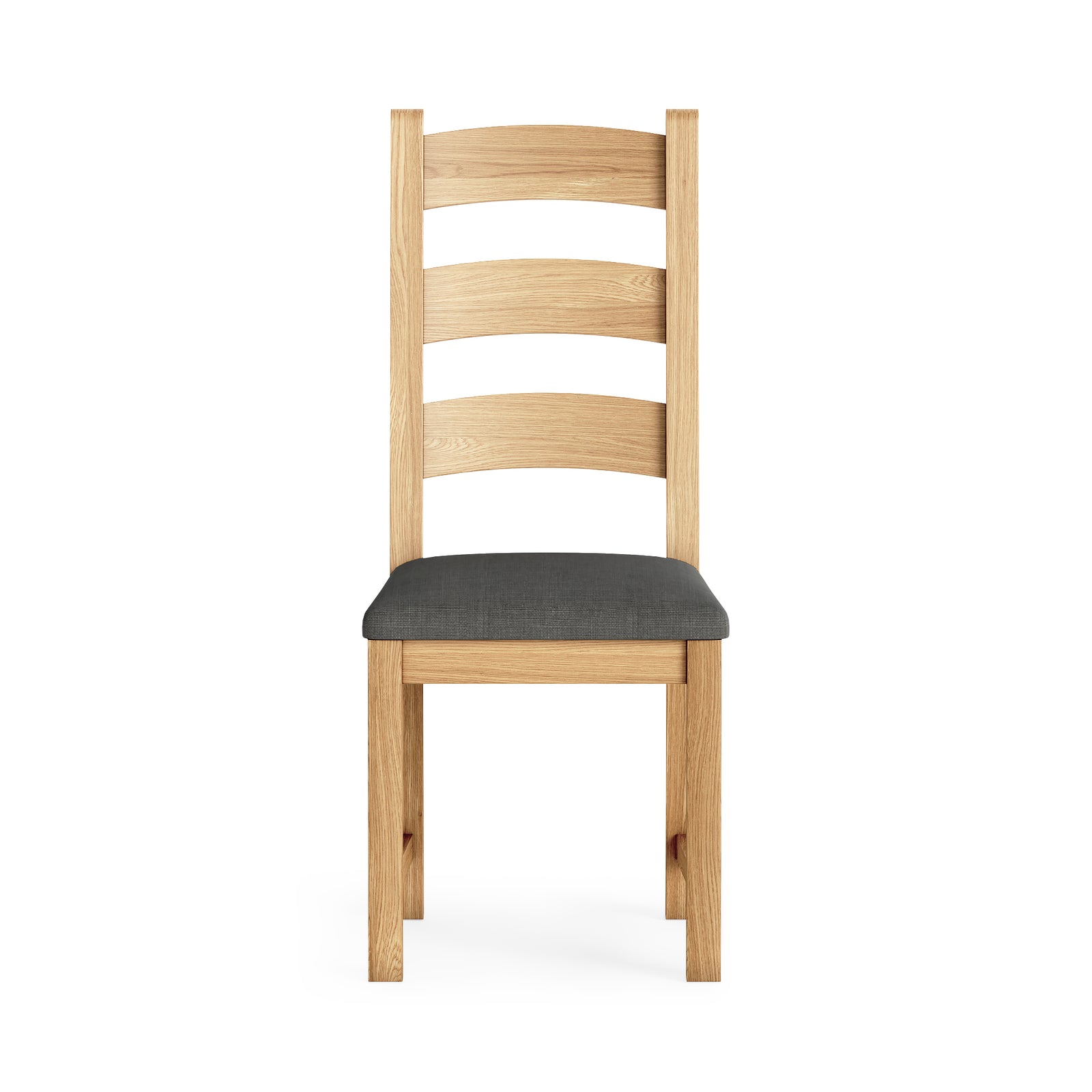 Navarre Pair of Charcoal Ladderback Dining Chairs - Ladder Dining Chair - Pair Oak / Charcoal Fabric Sterling Home 4