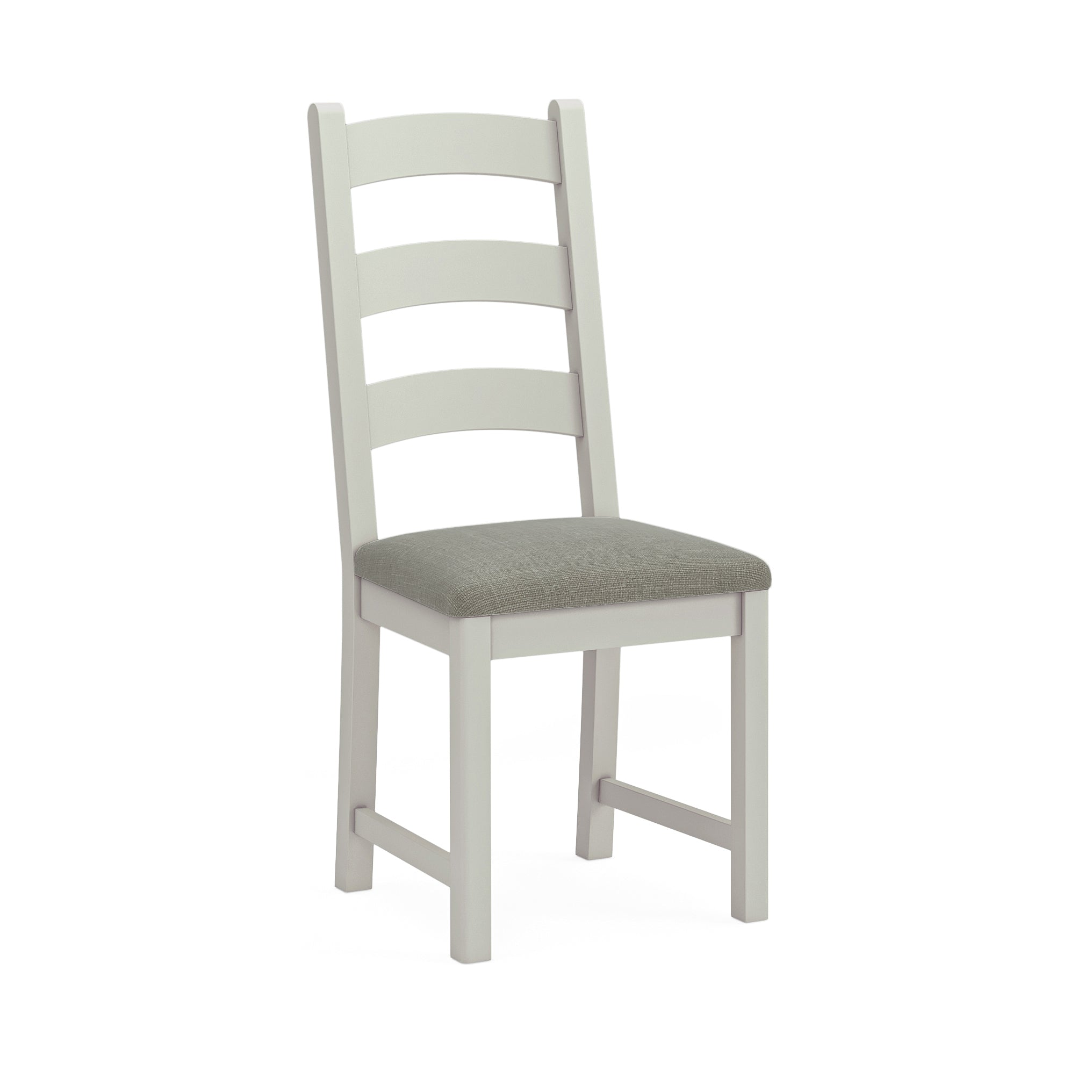 Salford Pair of Grey Ladderback Dining Chairs - Ladder Dining Chair - Pair Stone Grey / Grey Fabric Sterling Home 2