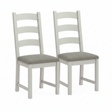 Salford Pair of Grey Ladderback Dining Chairs