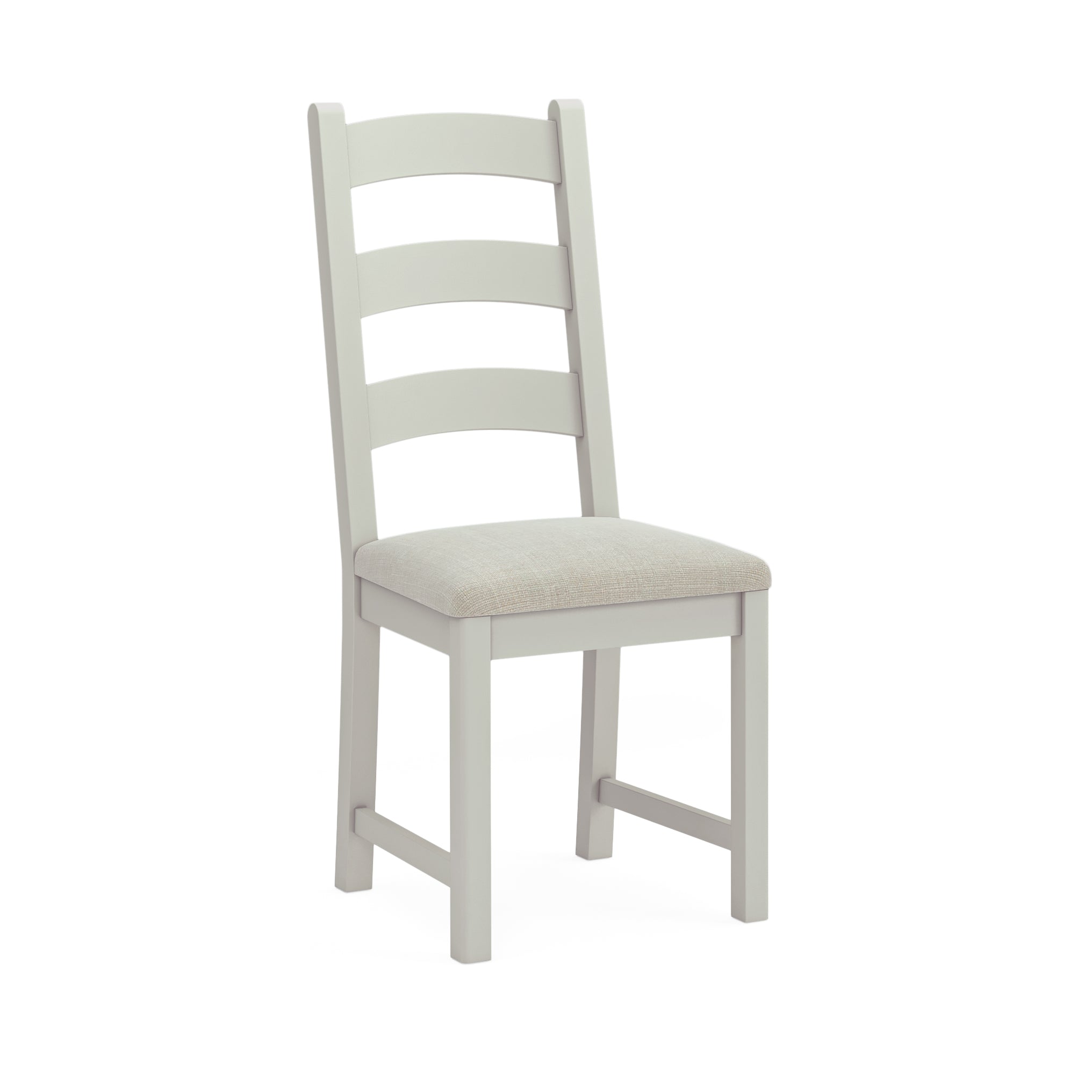 Salford Pair of Beige Ladderback Dining Chairs - Ladder Dining Chair - Pair Stone Grey / Beige Fabric Sterling Home 2