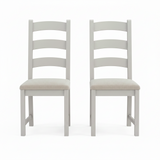 Salford Pair of Beige Ladderback Dining Chairs