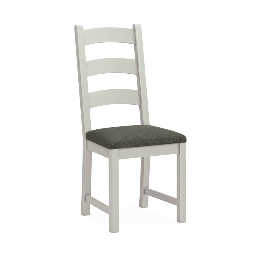 Salford Pair of Charcoal Ladderback Dining Chairs - Ladder Dining Chair - Pair Stone Grey / Charcoal Fabric Sterling Home 2