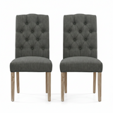 Salford Pair of Charcoal Buttonback Dining Chairs