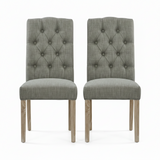 Salford Pair of Grey Buttonback Dining Chairs