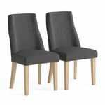 Luna Pair of Light Oak/Charcoal Dining Chairs - Luna Dining Chair - Pair Light Oak / Charcoal Sterling Home 1