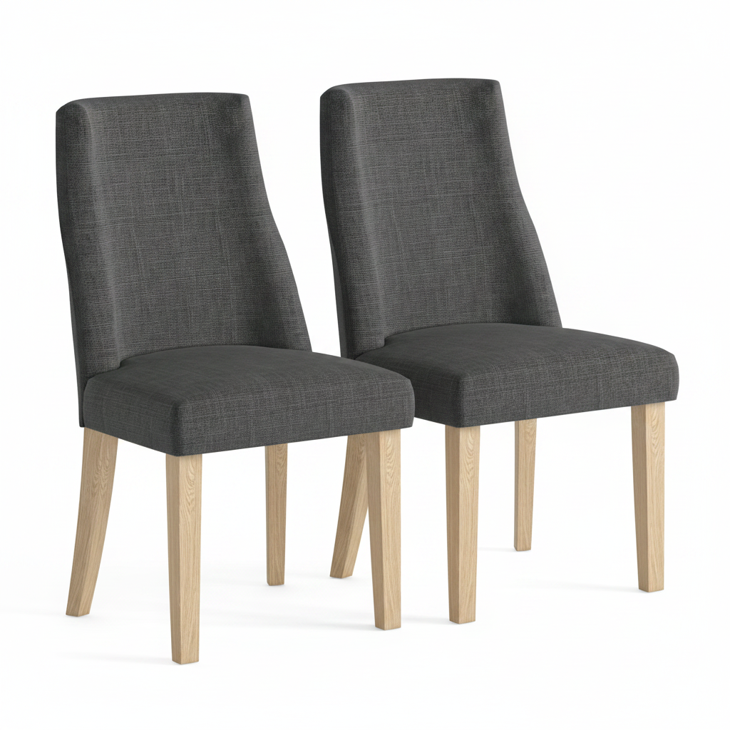 Luna Pair of Light Oak/Charcoal Dining Chairs - Luna Dining Chair - Pair Light Oak / Charcoal Sterling Home 1