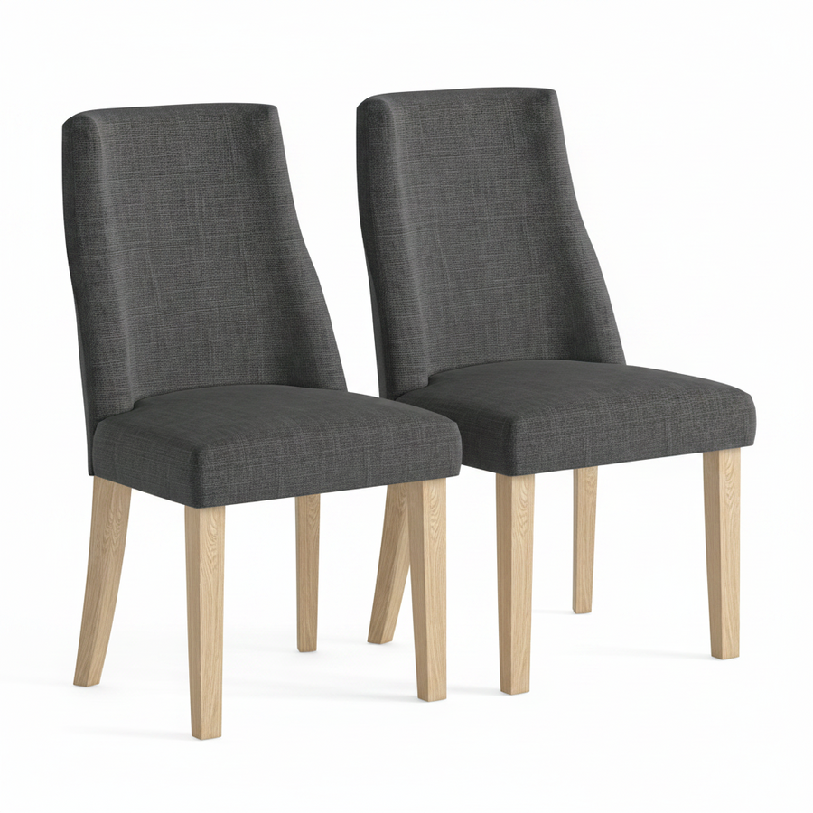 Luna Pair of Light Oak/Charcoal Dining Chairs - Luna Dining Chair - Pair Light Oak / Charcoal Sterling Home 1