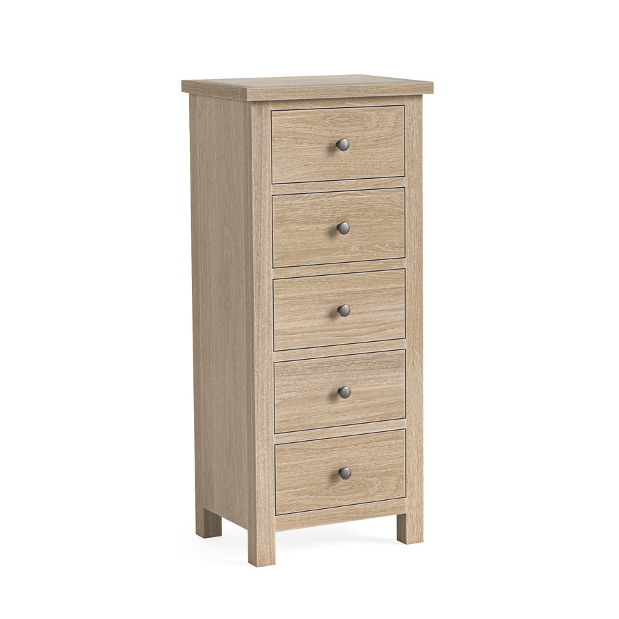 Elmstead Oak 5 Drawer Tall Chest - 5 Drawer Tall Chest Oak Sterling Home 1
