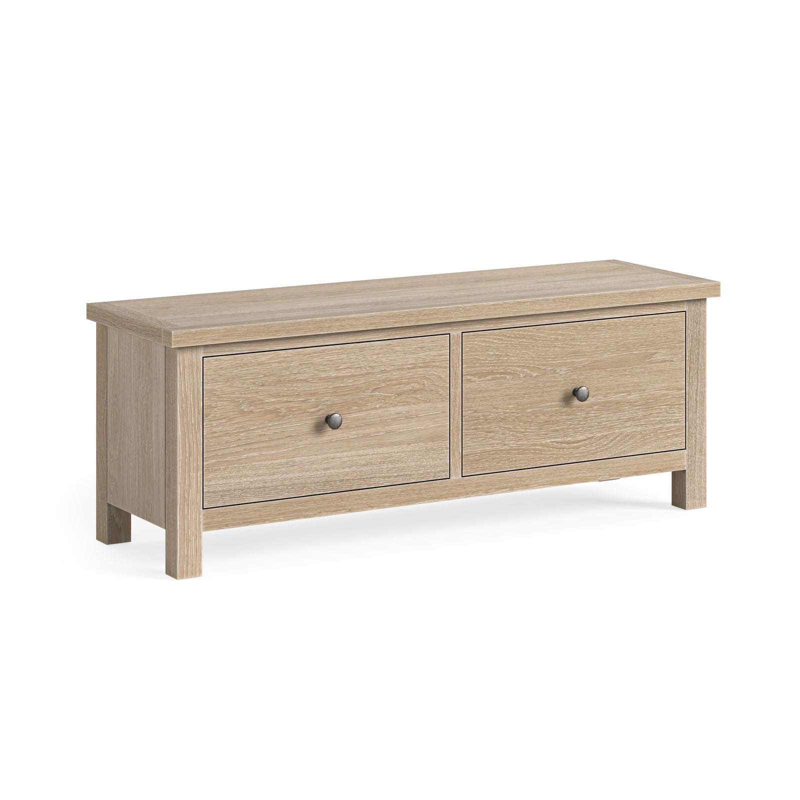 Elmstead Oak Large 2 Drawer Bench - Large 2 Drawer Bench Oak Chests of Drawers Sterling Home 1