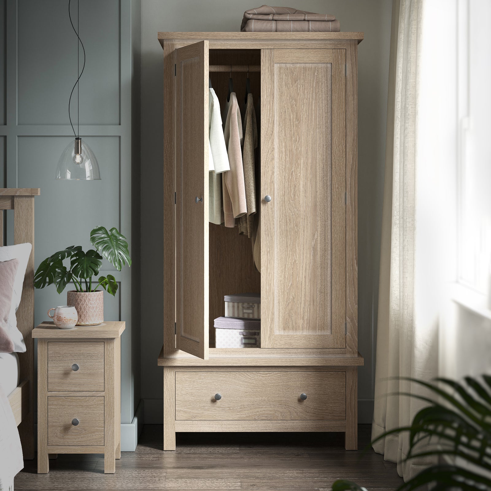 Elmstead Oak Gents Wardrobe - Gents Wardrobe Oak Wardrobes Sterling Home 2