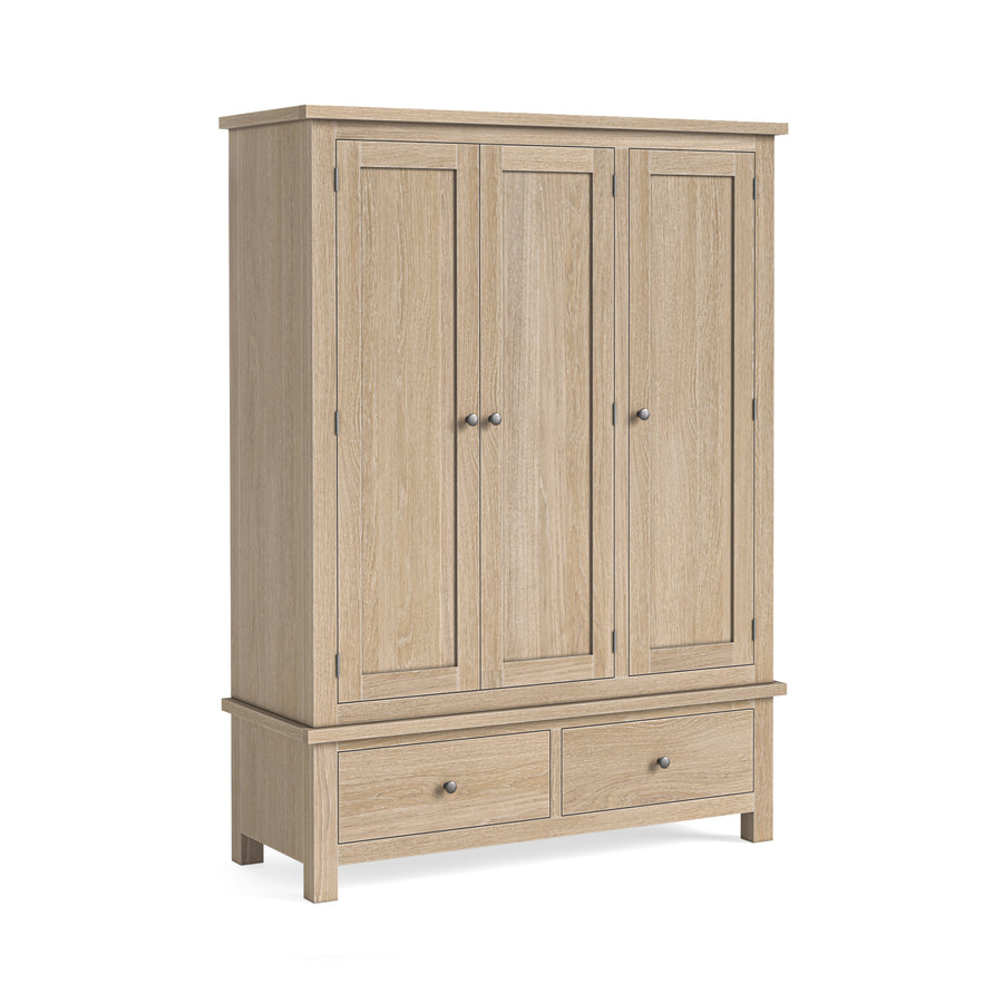 Elmstead Oak Triple Wardrobe - Triple Wardrobe Oak Sterling Home 1