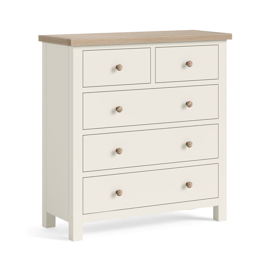 Elmstead White 2 Over 3 Drawer Chest - 2 Over 3 Drawer Chest Coconut White Sterling Home 2