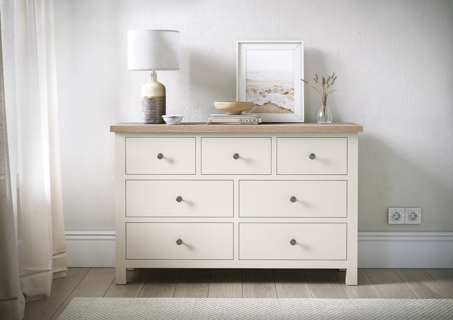 Elmstead White 3 Over 4 Drawer Chest - 3 Over 4 Drawer Chest Coconut White Sterling Home 2