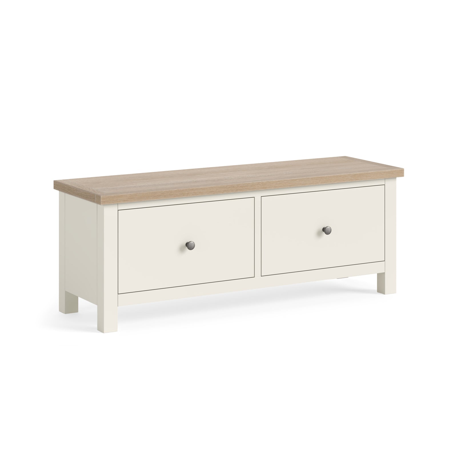 Elmstead White Large 2 Drawer Bench - Large 2 Drawer Bench Coconut White Storage Benches Sterling Home 1