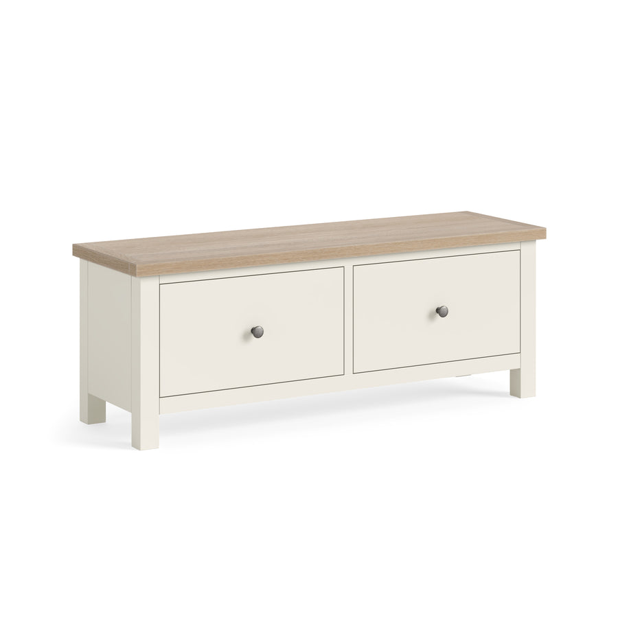 Elmstead White Large 2 Drawer Bench - Large 2 Drawer Bench Coconut White Sterling Home 1
