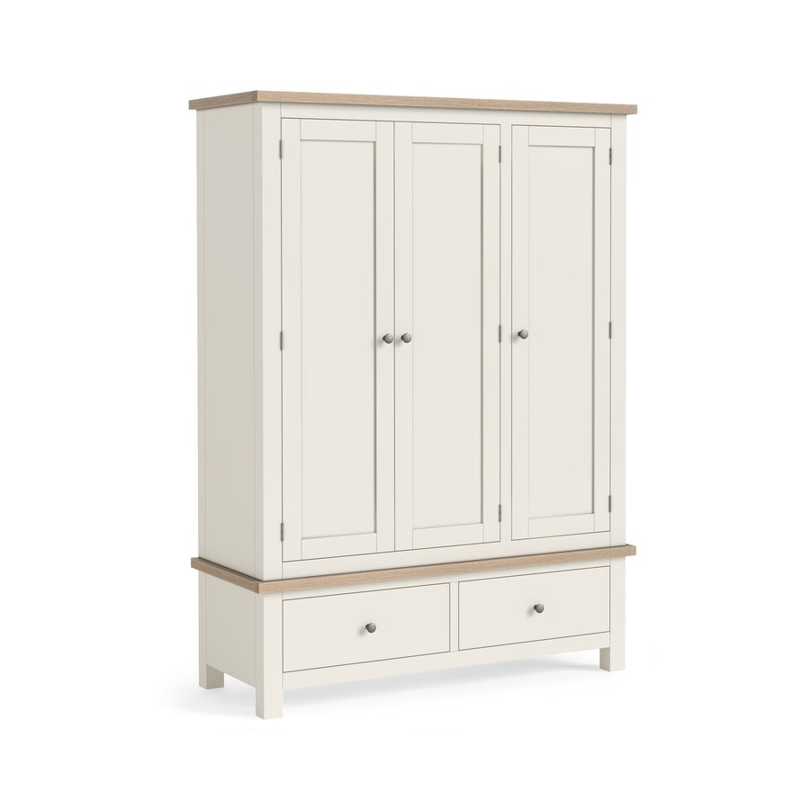 Elmstead White Triple Wardrobe - Triple Wardrobe Coconut White Sterling Home 1