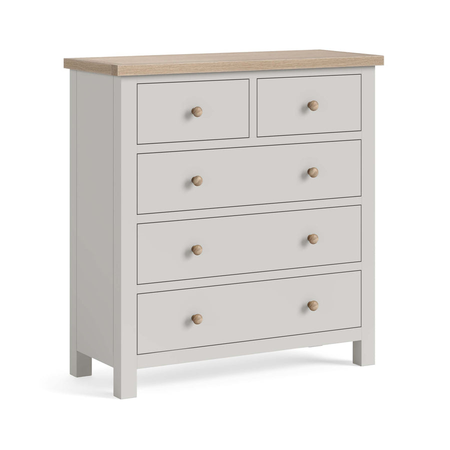 Elmstead 5 Drawer Cabinet - 2 Over 3 Drawer Chest Stone Grey