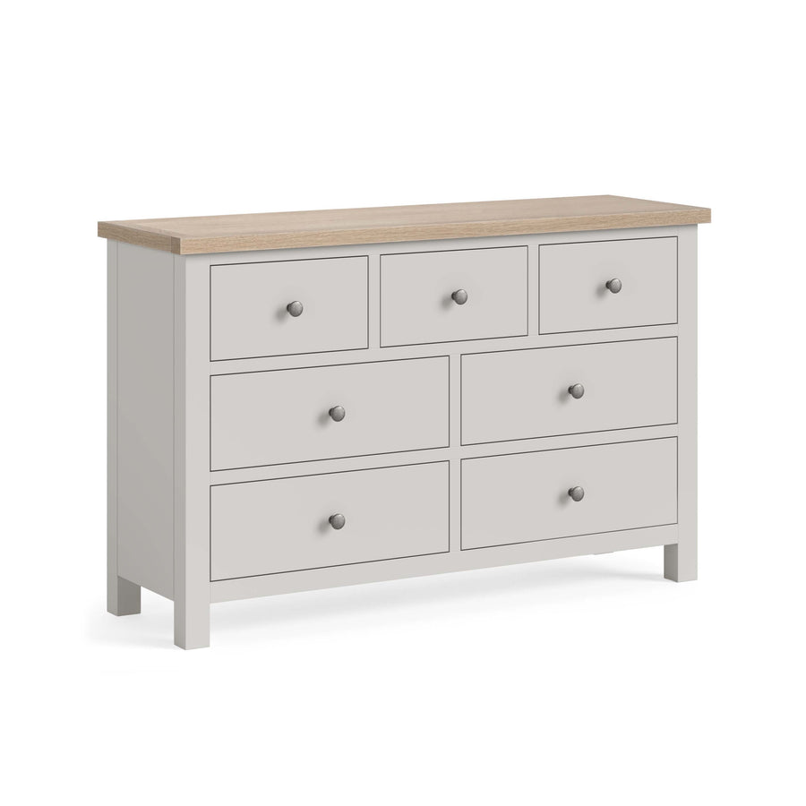 Elmstead 7 Drawer Cabinet - 3 Over 4 Drawer Chest Stone Grey