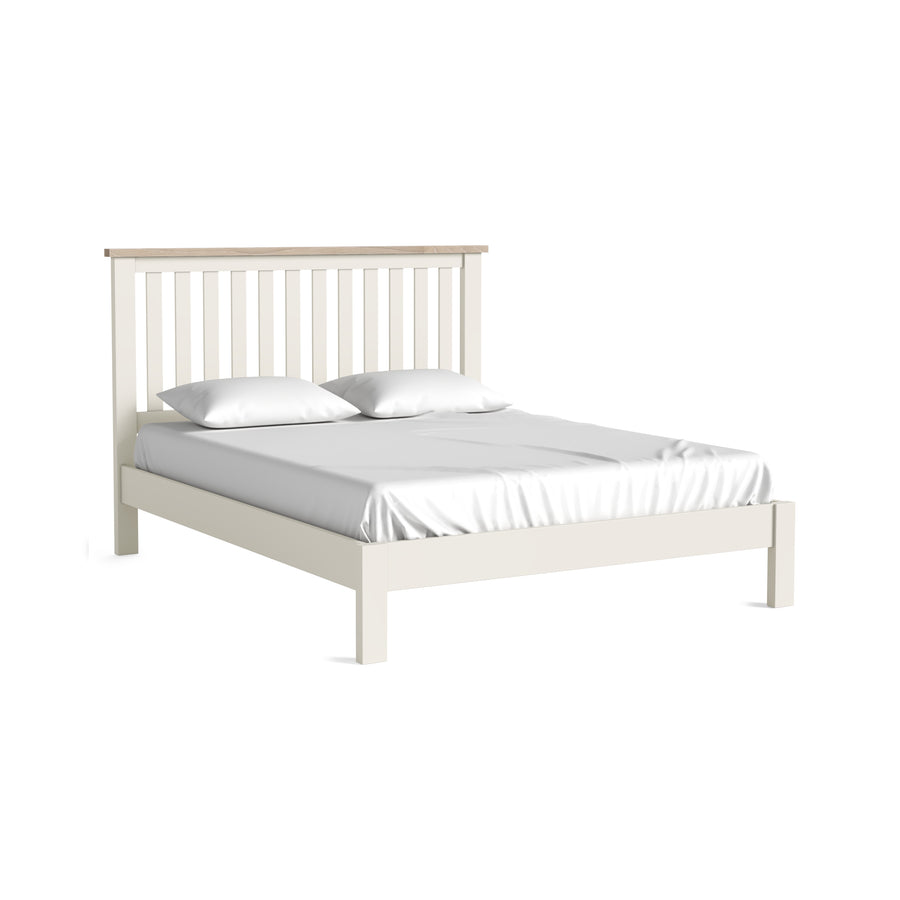Elmstead White King Size Slatted Low Foot End Bed - 5ft Slatted Low Foot End Bed Coconut White Sterling Home 1