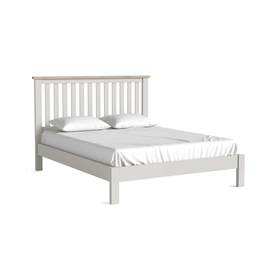 Elmstead Grey Slatted Low Foot End Bed - 5ft Slatted Low Foot End Bed Stone Grey - King Sterling Home 1