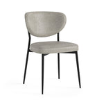Lola Pair of Grey Dining Chairs - Lola Chair - Pair Grey Leather Look Sterling Home 2