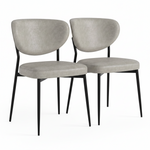 Lola Pair of Grey Dining Chairs - Lola Chair - Pair Grey Leather Look Sterling Home 1