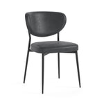 Lola Pair of Charcoal Dining Chairs - Lola Chair - Pair Charcoal Leather Look Sterling Home 2