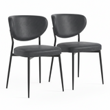 Lola Pair of Charcoal Dining Chairs