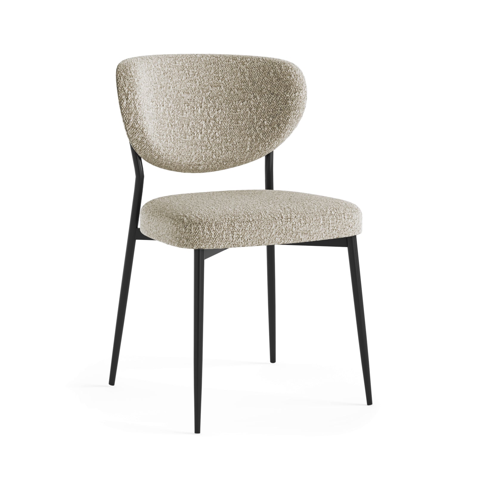 Lola Pair of Oatmeal Boucle Dining Chairs - Lola Chair - Pair Oatmeal Boucle Sterling Home 2