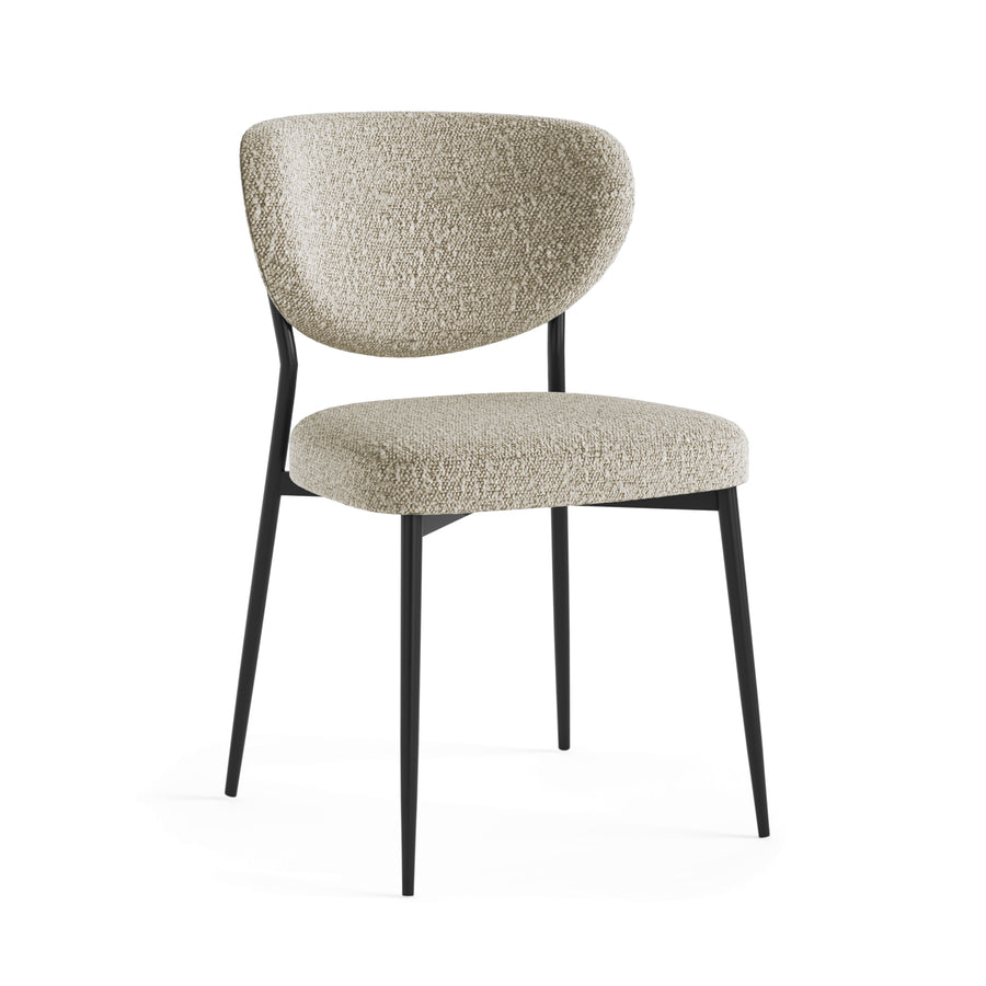 Lola Pair of Oatmeal Boucle Dining Chairs - Lola Chair - Pair Oatmeal Boucle Sterling Home 2