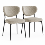 Lola Pair of Oatmeal Boucle Dining Chairs