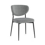 Lola Pair of Grey Boucle Dining Chairs - Lola Chair - Pair Grey Boucle Sterling Home 2