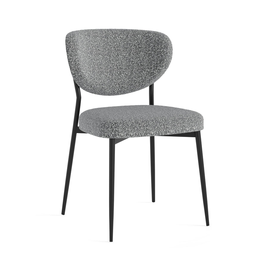 Lola Pair of Grey Boucle Dining Chairs - Lola Chair - Pair Grey Boucle Sterling Home 2