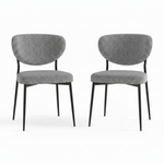 Lola Pair of Grey Boucle Dining Chairs - Lola Chair - Pair Grey Boucle Sterling Home 1