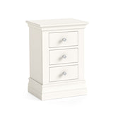 Aria White 3 Drawer Bedside