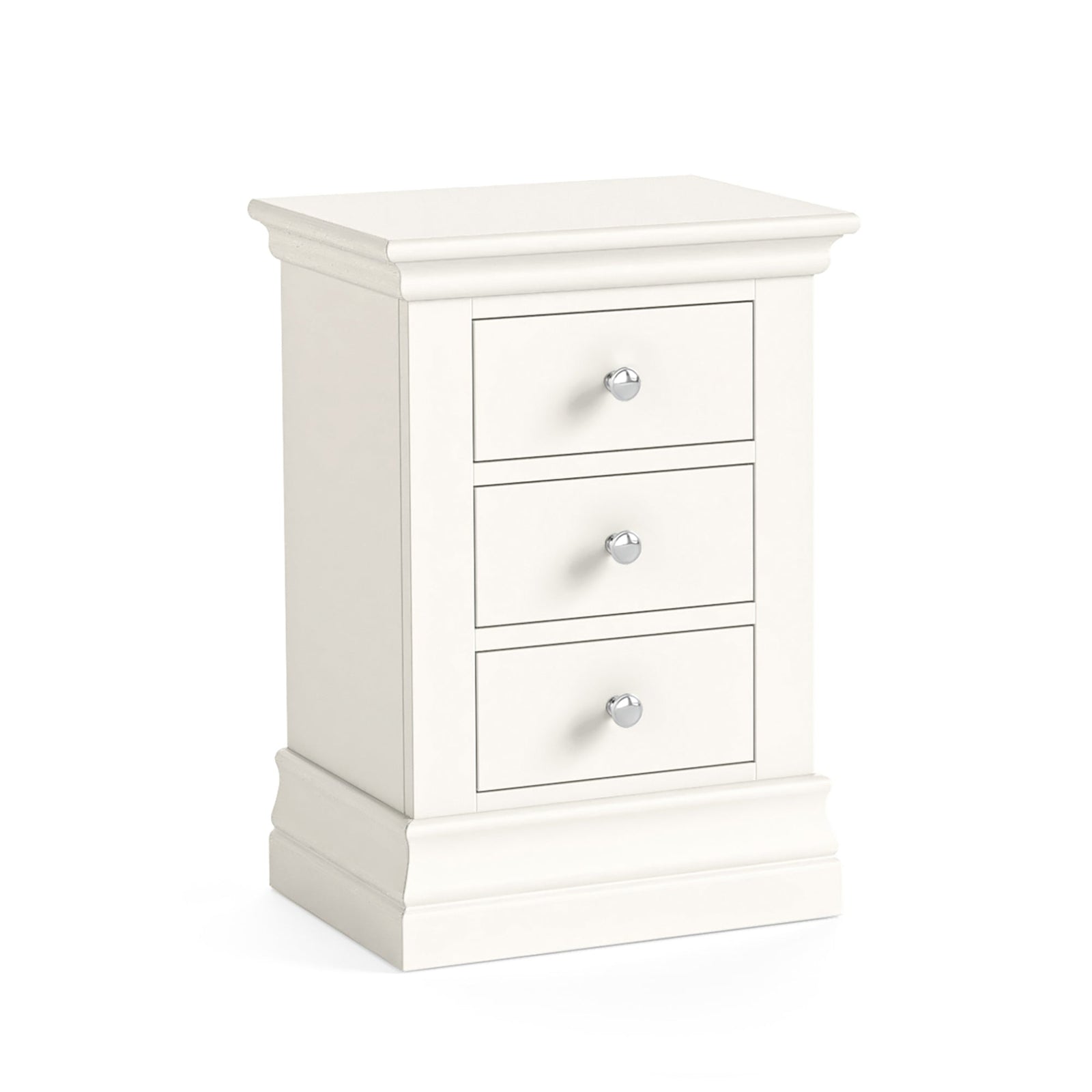 Aria White 3 Drawer Bedside - Bedside 3 Drawer Coconut Milk Sterling Home 1