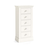 Aria White 5 Drawer Tallboy