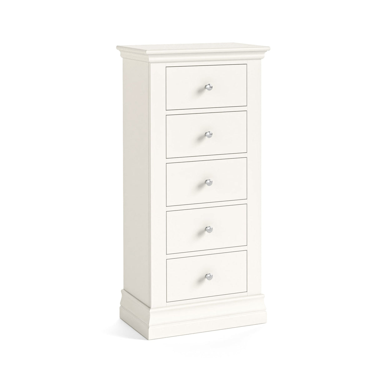 Aria White 5 Drawer Tallboy - 5 Drawer Tallboy Coconut Milk Sterling Home 1