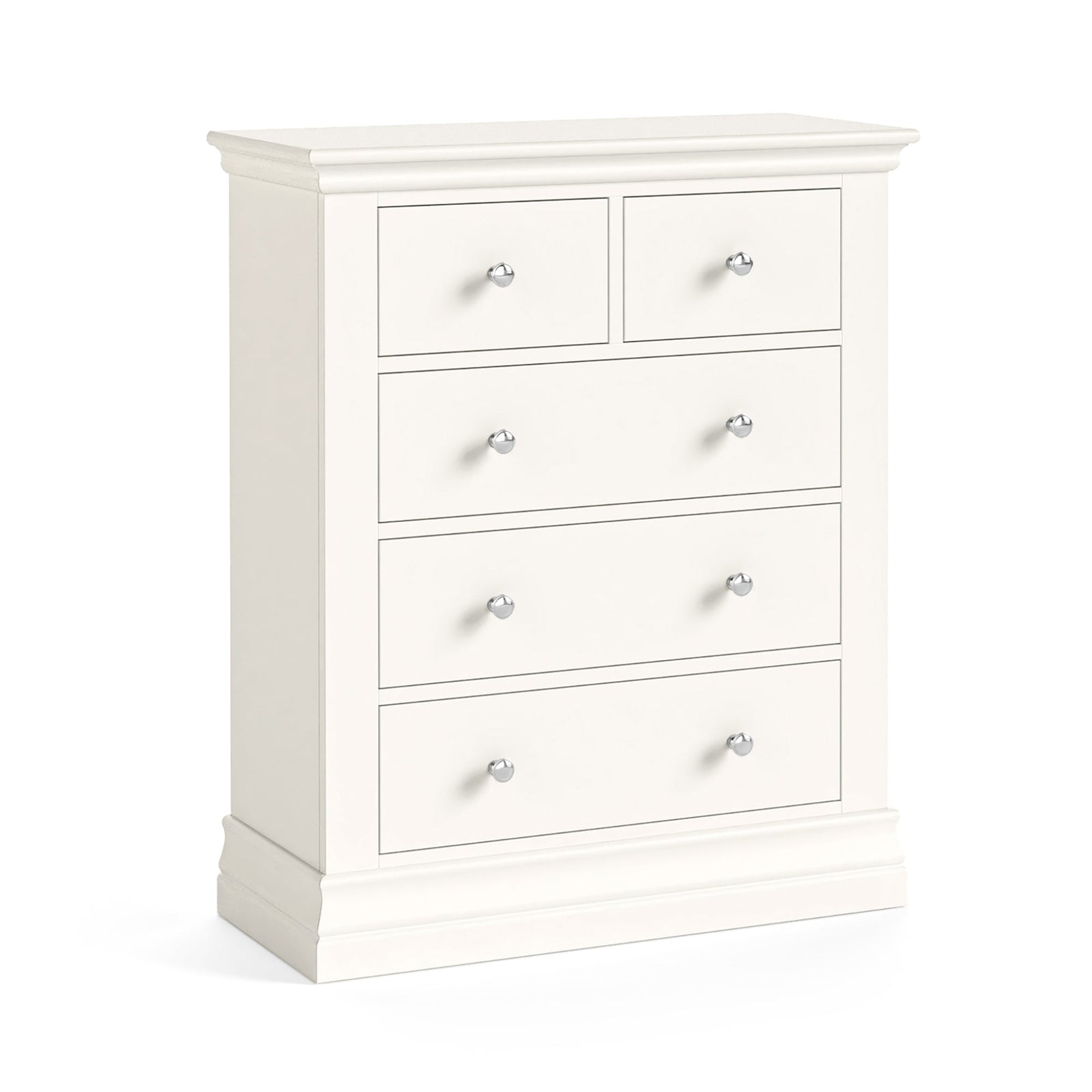 Aria White 2 Over 3 Drawer Chest - 2 Over 3 Chest Coconut Milk Sterling Home 1