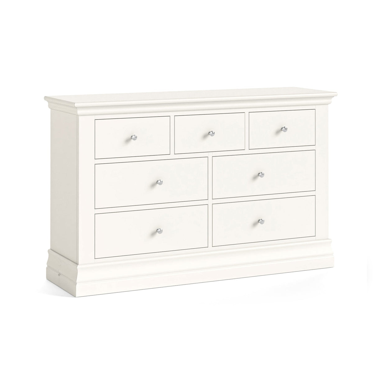 Aria White 3 Over 4 Drawer Chest - 3 Over 4 Chest Coconut Milk Sterling Home 1
