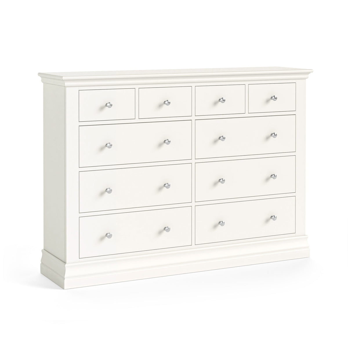 Aria White 4 Over 6 Drawer Chest - 4 Over 6 Chest Coconut Milk Sterling Home 1