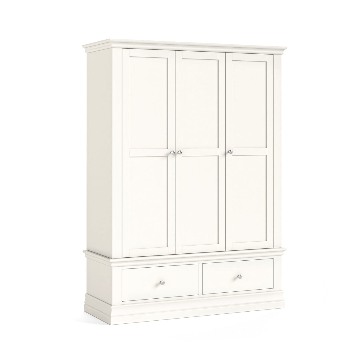 Aria White Triple Wardrobe - Triple Wardrobe Coconut Milk Sterling Home 1