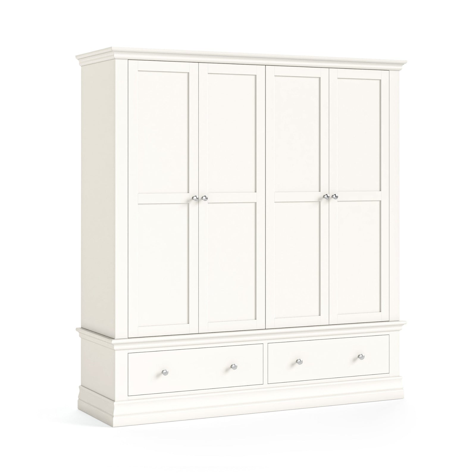 Aria White 4 Door Wardrobe - 4 Door Wardrobe Coconut Milk Sterling Home 1