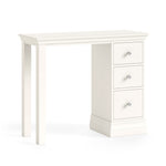 Aria White Single Pedestal Dressing Table - Dressing Table Single Pedestal Coconut Milk Sterling Home 2