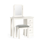 Aria White Single Pedestal Dressing Table - Dressing Table Single Pedestal Coconut Milk Sterling Home 1