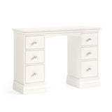 Aria White Double Pedestal Dressing Table